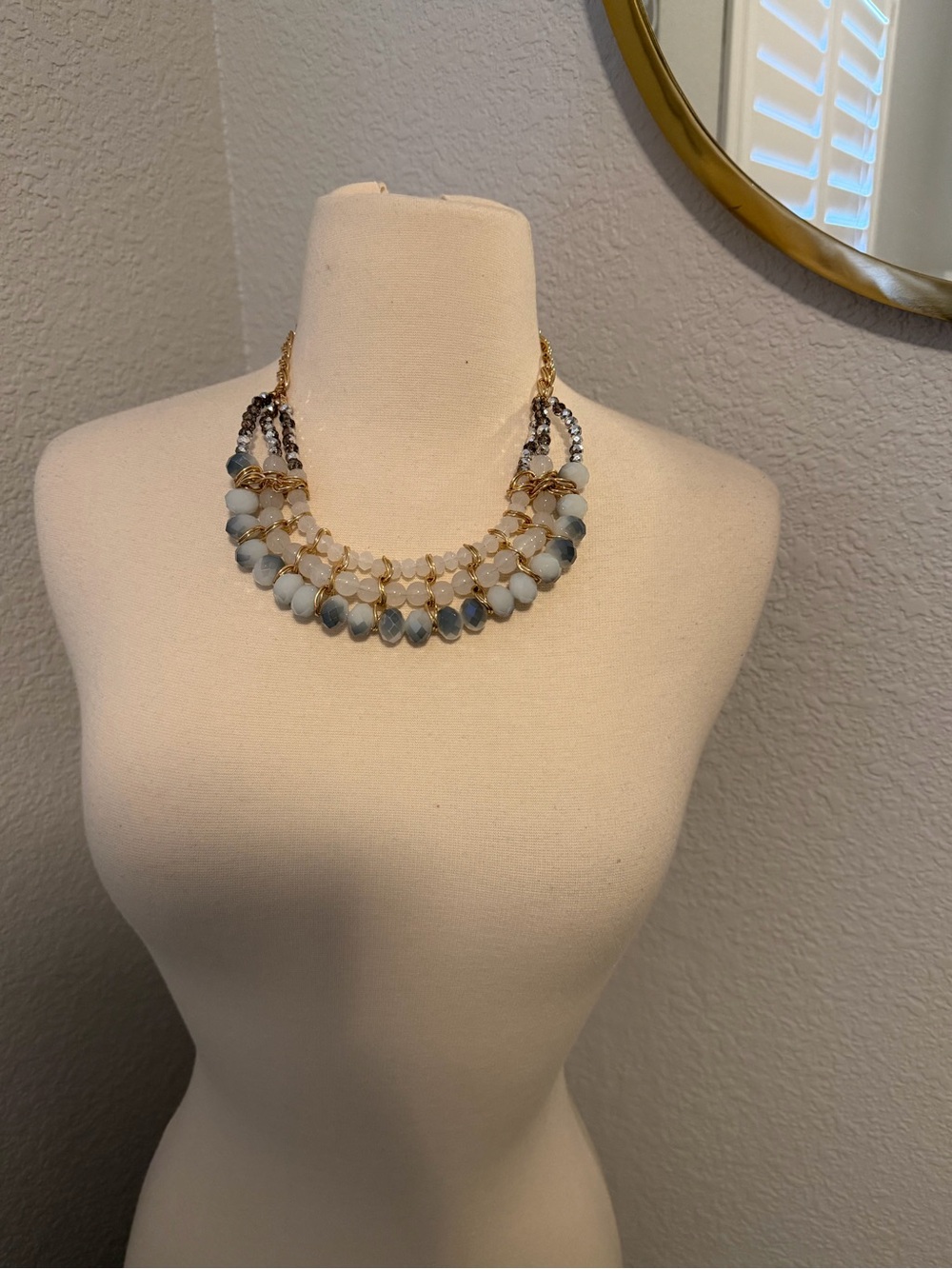 Vintage Glass Bead Bib Necklace